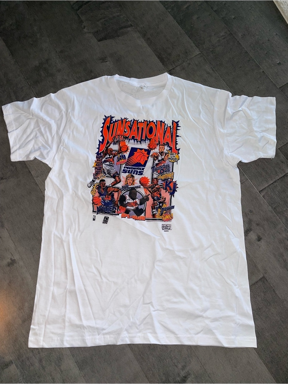 90s inspired 1993  Phoenix Suns Sunsational Caricature Graphic T shirt